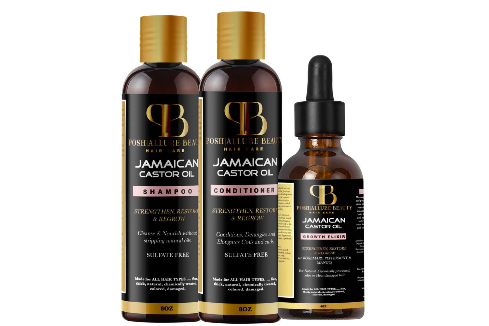 Jamaican Castor oil Growth Trifecta - Posh|Allure Beauty